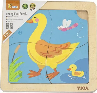 Puzzle Viga Giraffe, 4 elemente - 1