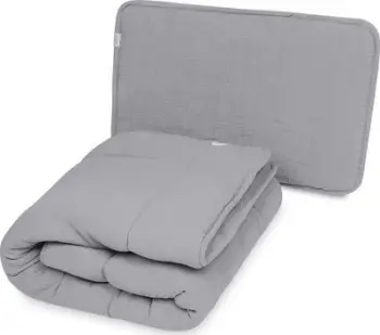 Set jorgan dhe jastëk Muslin Graphite, 135x100 cm, 40x60 cm, gri grafit