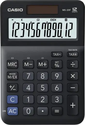 Kalkulator desktop Casio MS-20F, ekran i madh, i zi