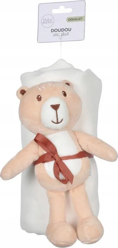 Set Douceur d'Interieur, batanije + lodër plush, i bardhë - 3