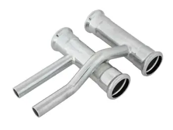 Tee reduktuese çeliku për tubacione, 22 mm, 15 mm, e galvanizuar