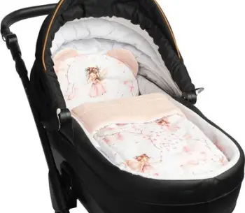 Set jorgani dhe jastëku për karrocë Muslin Fairies, për bebe, rozë