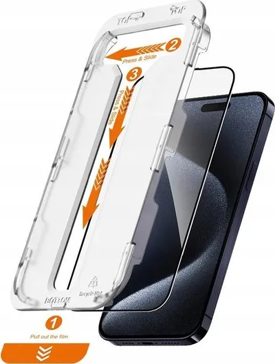 Xham mbrojtës Crong EasyShield për iPhone 15 Pro Max, 2 copë, i zi - 1