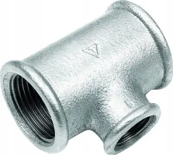 Tee reduktuese e galvanizuar Agaflex DN40x15x40, prej gize të derdhur, gri