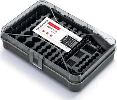 Kuti për bateri BATTERY BOX, 29.5x19.5x7.0cm, plastike, transparente - 1