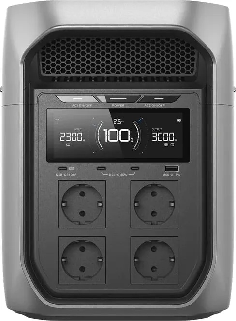 Stacion energjie portativ, EcoFlow DELTA 3 Max 2048 Wh 2400 W 4x AC UPS Wi‑Fi Bluetooth, e zezë/gri - 2