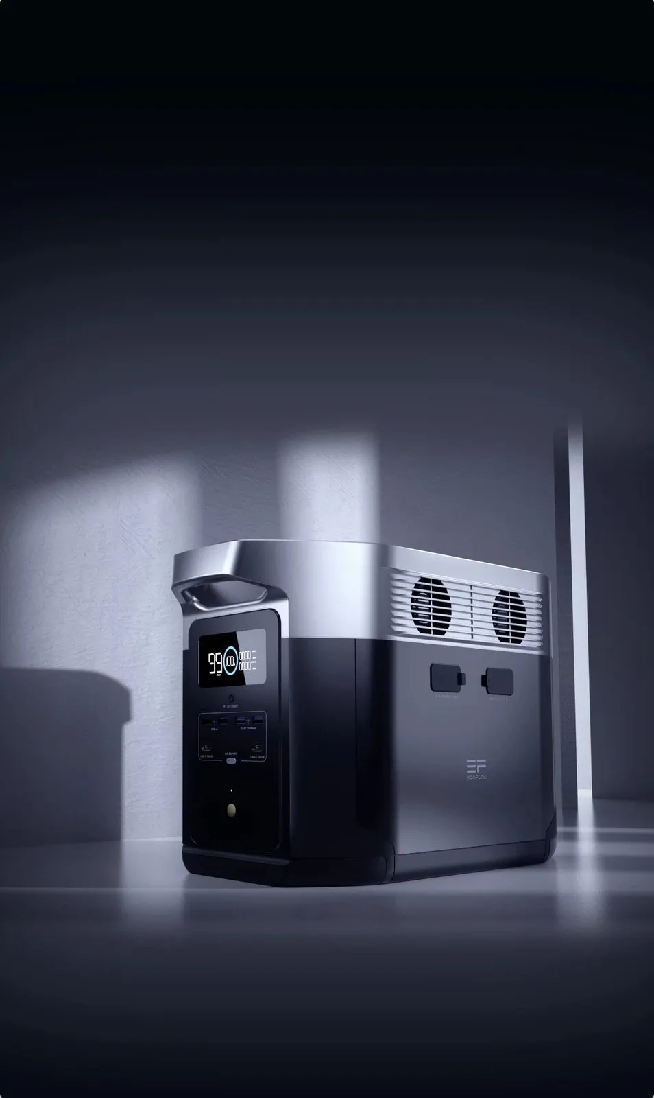 Stacion energjie portativ, EcoFlow DELTA 3 Max 2048 Wh 2400 W 4x AC UPS Wi‑Fi Bluetooth, e zezë/gri - 3
