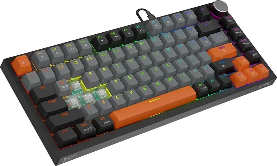 Tastierë gaming Savio Astral Magnetic, 82 taste, RGB, e zezë - 4