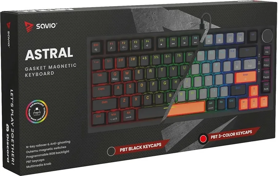 Tastierë gaming Savio Astral Magnetic, 82 taste, RGB, e zezë - 5