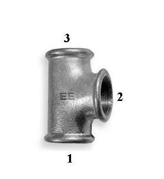 Tee reduktuese Odlewnia Zawiercie B1, 3/4x1/2x3/4", e zezë