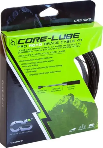 Set kabllo frena rrugë Clarks Race Series CORE LUBE, përforcuar me Kevlar, i zi