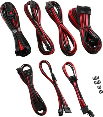 Set kabllosh CableMod C-Series PRO ModMesh 12VHPWR për Corsair RM RMi RMx, PCIe 5.0, i zi e kuq