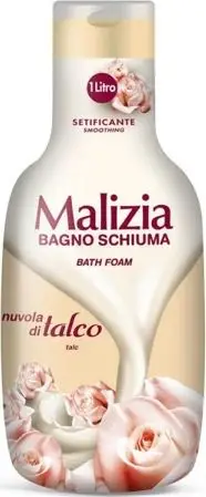 Shkumë banje Malizia Talc, 1000ml, aromë talku
