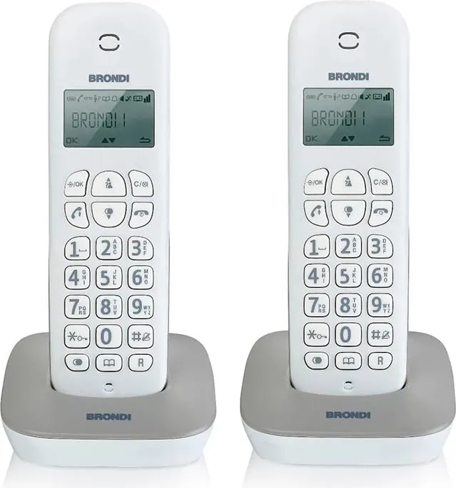 Telefon pa kabllo Brondi Gala Twin, bardhë/gri - 1