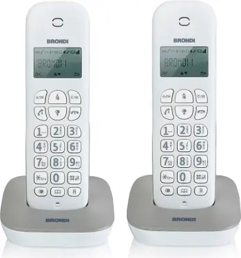 Telefon pa kabllo Brondi Gala Twin, bardhë/gri