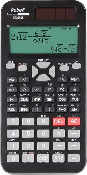 Kalkulator shkencor Rebell RE-SC2060S, ekran dot display, kapak plastik, i zi
