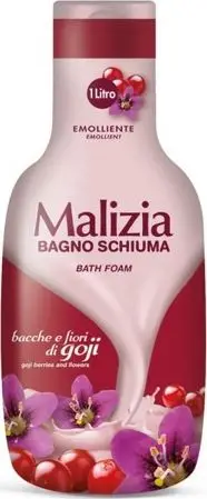 Shkumë banjoje Malizia Bath Foam Goji Berries and Flowers, 1000ml, aromë frutash dhe lulesh
