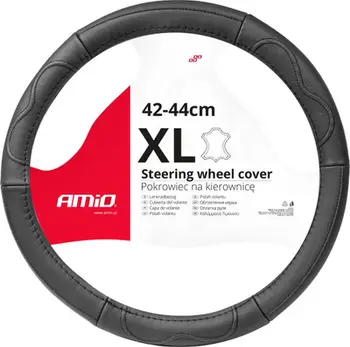 Mbulesë timoni AMiO 03553, lëkurë, 41-43cm, e zezë