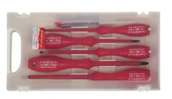 Set kaçavida elektroteknike Mega, 1000 V, 6 elemente, të kuqe