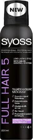 Shkumë flokësh Syoss Full Hair 5D, 250ml, fiksim afatgjatë