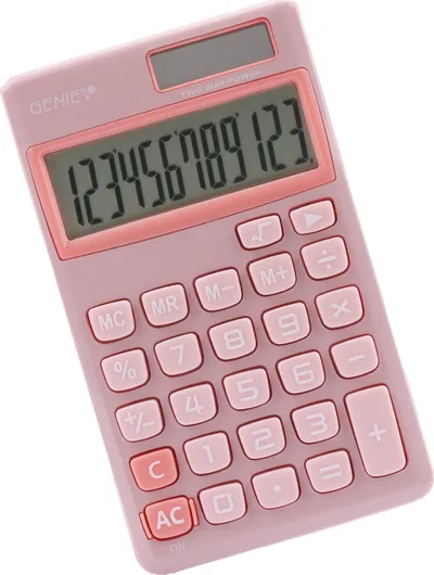 Kalkulator tavoline GENIE 212P, 12 shifra, rozë - 1