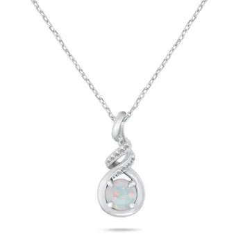 Qafore Brilio Silver NCL155W, me opal sintetik, e argjendtë/bardhë