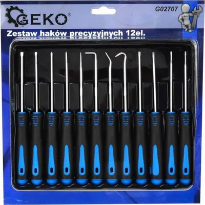 Set grepash precizë Geko G02707, 12 pjesë, 165mm, zi e kaltër - 1