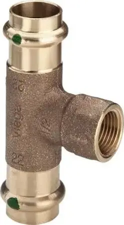 Tee Viega Sanpress 2217.2, 22xRp 1/2x22mm, bronz, për sisteme uji