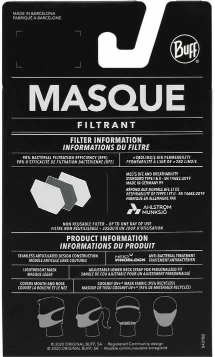 Maskë filtruese Buff, unisex, azir multi - 17