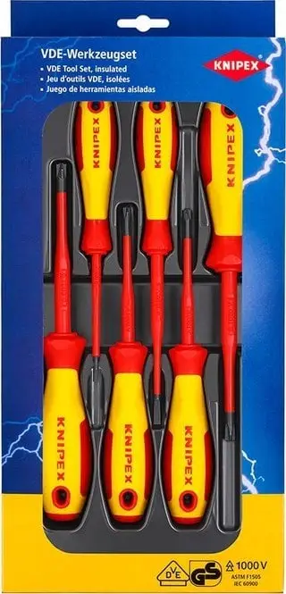 Set kaçavidash Knipex 00 20 12 V05 VDE, 6 pjesë SL PH PZ, i kuq