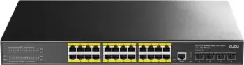 Ndërprerës Gigabit PoE+ i Menaxhuar me 24 Porta, Shtresa 3, me 4 Slote SFP 10G (GS5024PS4-400W)