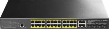 Ndërprerës Gigabit PoE+ i Menaxhuar me 24 Porta, Shtresa 2, me 4 Porta Kombinimi Gigabit, 300W (GS2028PS4 300W)
