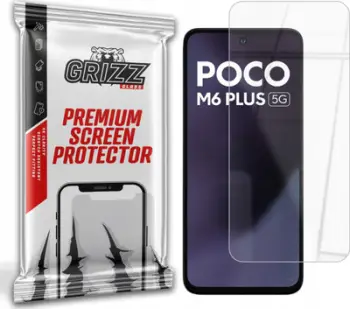 Xham mbrojtës Grizz HybridGlass për Xiaomi Poco M6 Plus, 9H, transparant