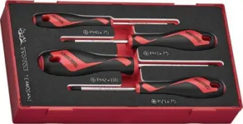 Set kaçavidash Teng Tools TEAMD04N1, 4 copë PH dhe PZ, me shkumë EVA