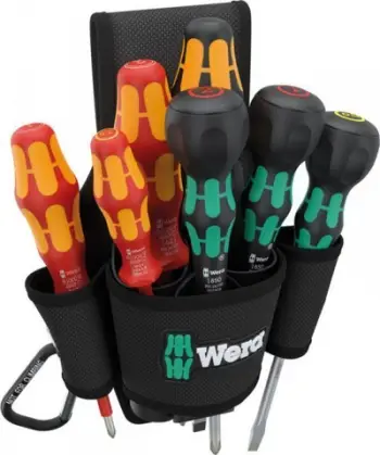 Set kaçavidash Wera 9621 Belt Holster Set 2, 8 pjesë, me mbajtëse brezi