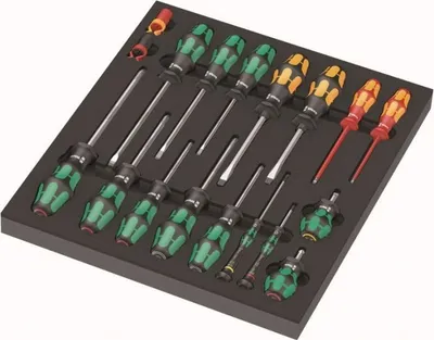 Set kaçavidash Wera 9710, 18 copë, me tabaka shkumë, shumëngjyrësh - 1