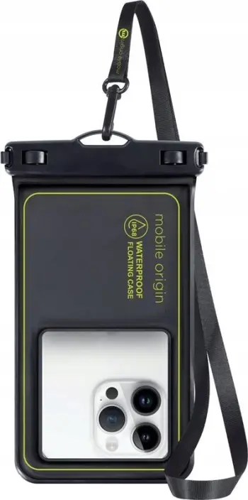 Mbulesë uji për telefon Mobile Origin Waterproof Floating Case, deri 6.8", IPX8, e zezë jeshile