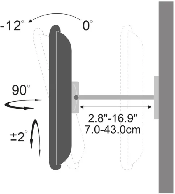 Mbajtës për TV 30"-50" STELL SHO 2050 SLIM - E zezë - 2