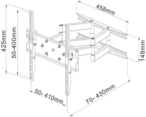Mbajtës për TV 30"-50" STELL SHO 2050 SLIM - E zezë - 3