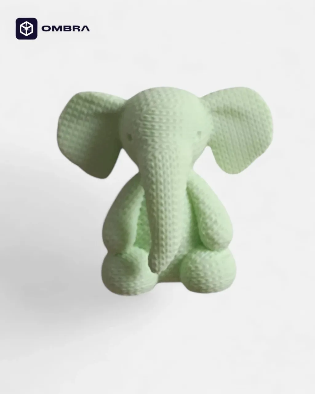 Knitted Elephant Fridge Magnet SET - e bardhe, e gjelbert - 2
