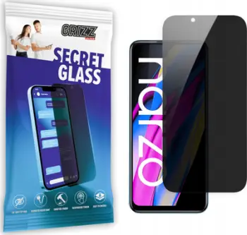 Xham mbrojtës Grizz SecretGlass për Realme Narzo 50A Prime, privatësi, xham qeramik, transparent