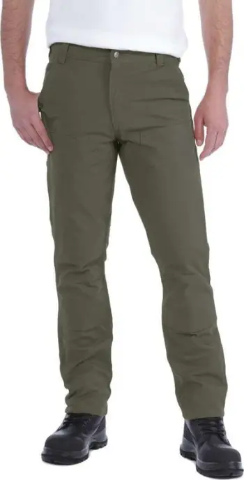 Pantallona pune Carhartt Rugged Flex Duck Slim Tapered, të dyfishta në gju, madhësia 36, ngjyra tropez