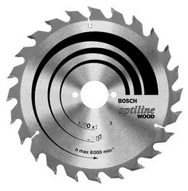 Teh rrethor Bosch Optiline Wood, 184mm, 24 dhëmbë, vrimë 16mm