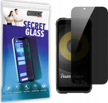 Xham mbrojtës Grizz SecretGlass për Ulefone Power Armor 16 Pro, xham hibrid, me mbrojtje privatësie, transparent
