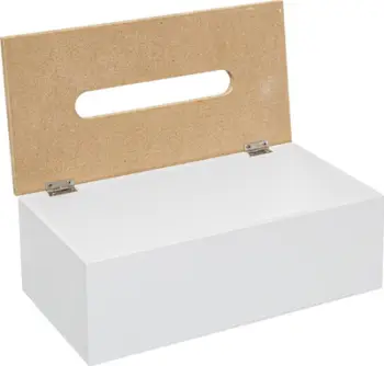 Kuti për shami letre 5Five Modern, bambu, e bardhë