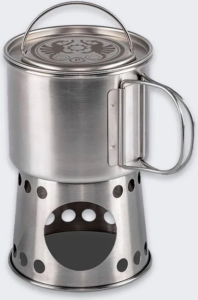 Set kampingu Petromax Stove Cup, 750ml, sobë e integruar, inox - 1