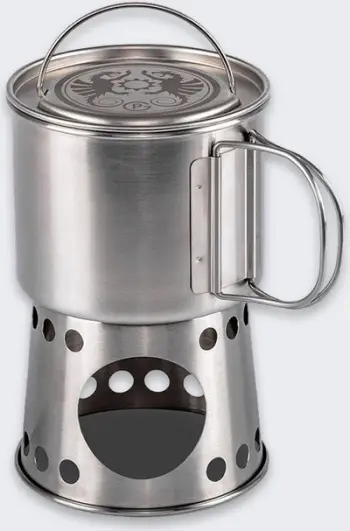 Set kampingu Petromax Stove Cup, 750ml, sobë e integruar, inox