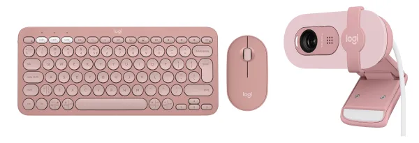 Pinky Perfect Combo (Set Tastierë dhe Maus + Webcam Logitech BRIO 100 - Rozë) - 1