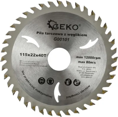 Teh sharre GEKO 115mm, 40 dhëmbë, vrimë 22mm - 1