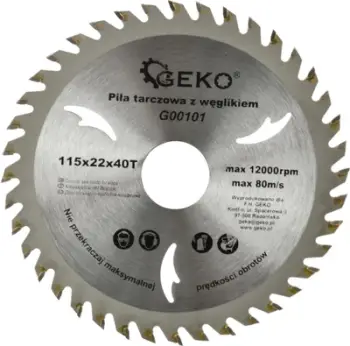 Teh sharre GEKO 115mm, 40 dhëmbë, vrimë 22mm